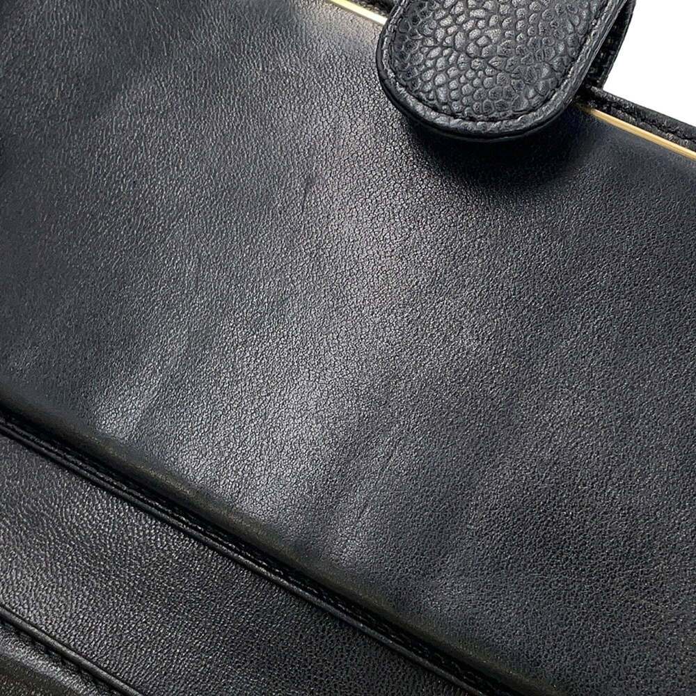 CHANEL Authentic Black Caviar Leather Logo Wallet - Picture 10 of 16